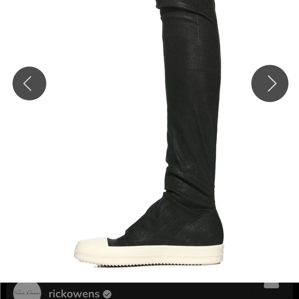 Rick Owens Black and White High-Top Sneakers